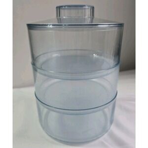 Vintage Tupperware Acrylic Stackable Dish Lid Bowl Canister Storage‎ Set